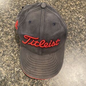 Titleist Hat New Era FJ FootJoy Golf #1 Red Gray Adjustable Strapback